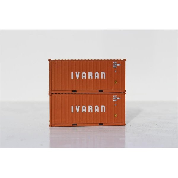 Jacksonville Terminal N Scale Ivaran 20 ft. Container - Pack of 2 JTC205358